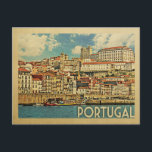Portugal Briefkaart Vintage Travel<br><div class="desc">Portugal ontwerpt in Vintage Travel-stijl met een prachtige oceaanscène op Madeira.</div>