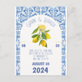 Portugal bruiloft uitnodiging | Blauwe Tegels (Voorkant)