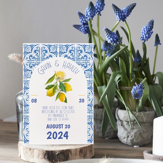 Portugal bruiloft uitnodiging | Blauwe Tegels