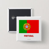 Portugal Button/Lapel Pin Vierkante Button 5,1 Cm (Voorkant /achterkant)