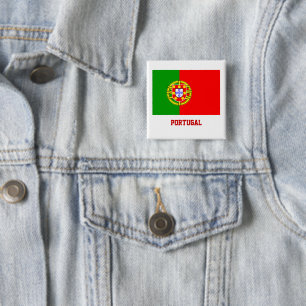 Portugal Button/Lapel Pin Vierkante Button 5,1 Cm