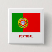 Portugal Button/Lapel Pin Vierkante Button 5,1 Cm (Voorkant)