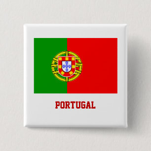 Portugal Button/Lapel Pin Vierkante Button 5,1 Cm