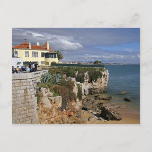 Portugal, Cascais. Praia da Rainha, een strand in  Briefkaart