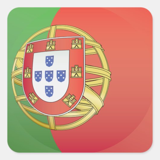 Portugal Crest Vierkante Sticker (Voorkant)
