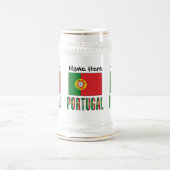 Portugal en de Portugese vlag met Jouw naam Bierpul (Center)