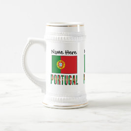 Portugal en de Portugese vlag met Jouw naam Bierpul
