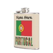 Portugal en de Portugese vlag met Jouw naam Heupfles (Links)