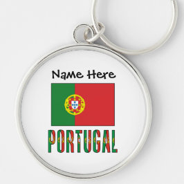 Portugal en de Portugese vlag met Jouw naam Sleutelhanger