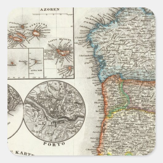 Portugal en Kaapverdië Vierkante Sticker (Voorkant)