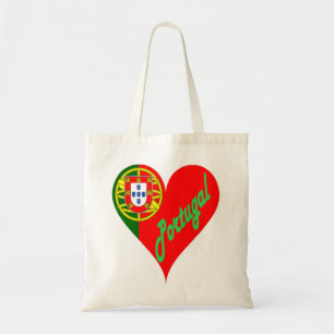Portugal Fan Herz Design Tote Bag