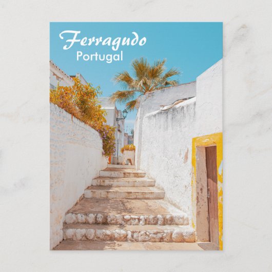 Portugal Ferragudo in de Algarve Oude Trappen Briefkaart (Voorkant)