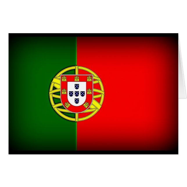 Portugal Flag Black Edge (Voorkant Horizontaal)