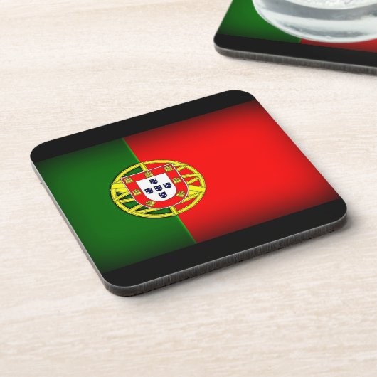 Portugal Flag Black Edge Drankjes Onderzetter (Linkerzijde)