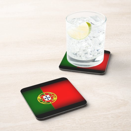 Portugal Flag Black Edge Drankjes Onderzetter (Rechterzijde)
