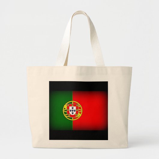 Portugal Flag Black Edge Grote Tote Bag (Voorkant)