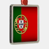 Portugal Flag Black Edge Metalen Ornament (Rechts)