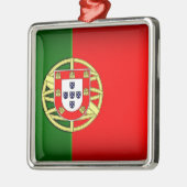 Portugal Flag Black Edge Metalen Ornament (Links)