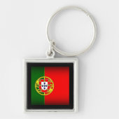 Portugal Flag Black Edge Sleutelhanger (Voorkant)