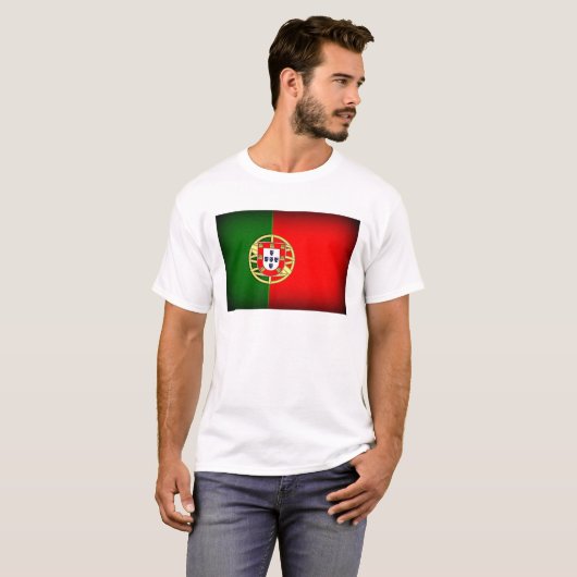 Portugal Flag Black Edge T-shirt (Voorkant volledig)