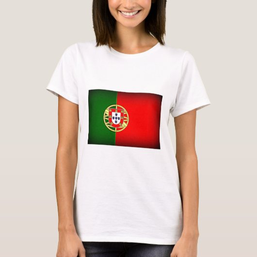 Portugal Flag Black Edge T-shirt (Voorkant)