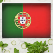 Portugal Flag Black Edge Theedoek (Gevouwen)