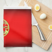 Portugal Flag Black Edge Theedoek (Quarter Fold)