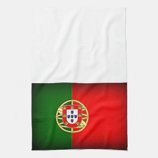 Portugal Flag Black Edge Theedoek (Verticaal)