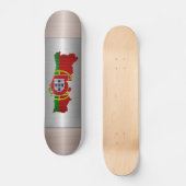 Portugal Flag en Kaart Stalen metalen gat Skateboard (Voorkant)