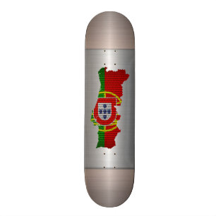 Portugal Flag en Kaart Stalen metalen gat Skateboard