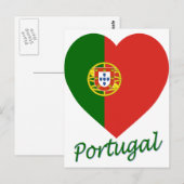 Portugal Flag Heart Briefkaart (Voorkant / Achterkant)