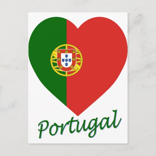 Portugal Flag Heart Briefkaart (Voorkant)