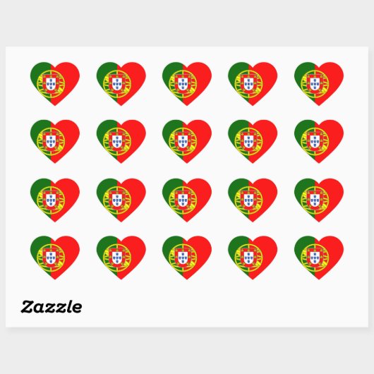 Portugal Flag Heart Sticker (Vel)