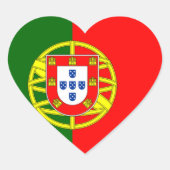 Portugal Flag Heart Sticker (Voorkant)