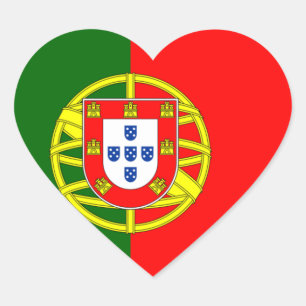 Portugal Flag Heart Sticker