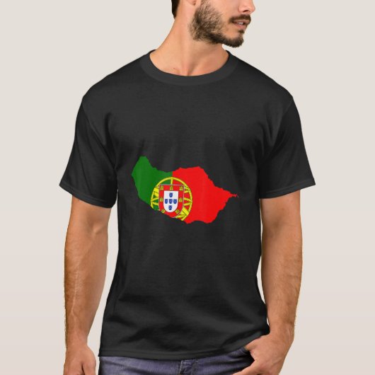 Portugal Flag im Madeira outline Madeira T-shirt (Voorkant)