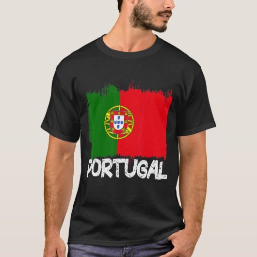 Portugal Flag Retro  T-shirt (Voorkant)