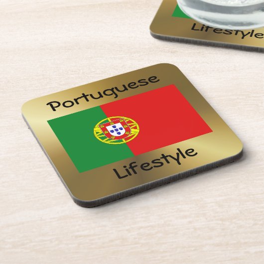 Portugal Flag+Text Onderzetter (Linkerzijde)