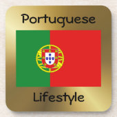 Portugal Flag+Text Onderzetter (Voorkant)