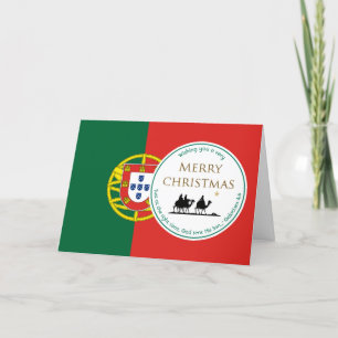 PORTUGAL FLAG Three Wise Mannen CHRISTMAS Feestdagen Kaart