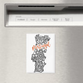 Portugal Floral Mandala Silhouette Magneet (Insitu (Vaatwasser))