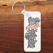 Portugal Floral Mandala Silhouette Sleutelhanger (Voorkant)