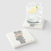 Portugal Floral Mandala Silhouette Stenen Onderzetter (Zijkant)