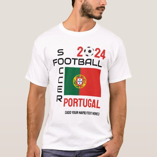 PORTUGAL Football Custom Name 2024 ELK JAAR T-shirt (Voorkant)