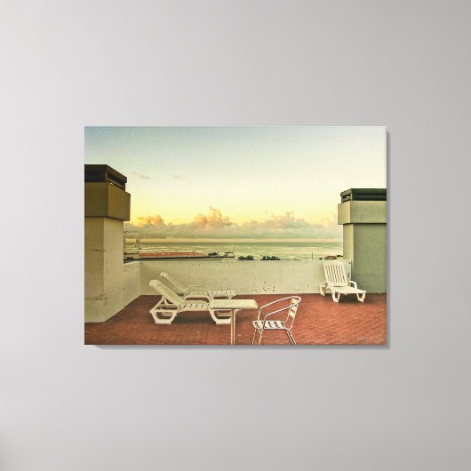Portugal Funchal Rooftop Sunrise Wrapped Canvas (Voorkant)