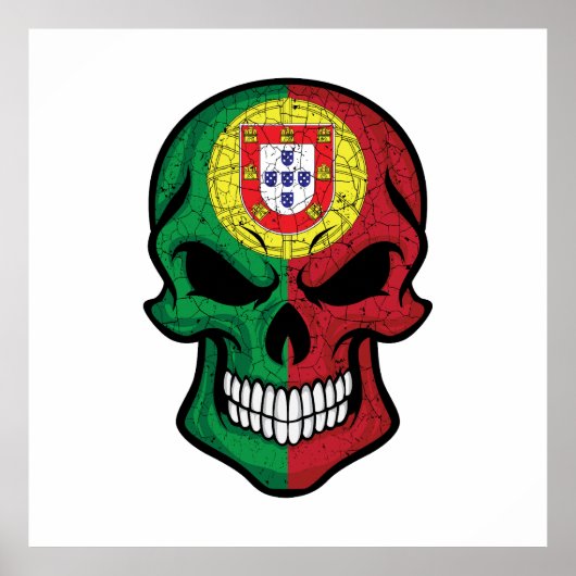Portugal glimlach schedelvlag poster (Voorkant)