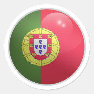 Portugal Glossy Circle Flag Ronde Sticker