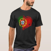  Portugal Hart Vorm Portugees Vlag Stijl T-shirt (Voorkant)