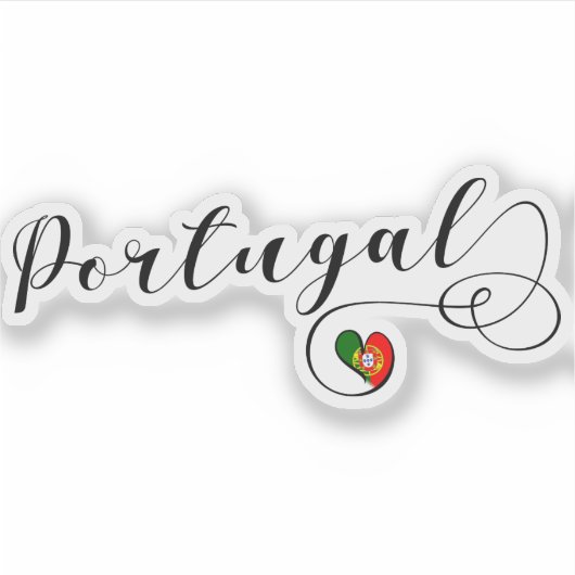 Portugal Hartvlag Sticker (Voorkant)