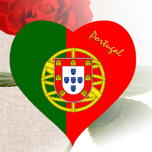 Portugal Heart Sticker, Patriottische Portugese vl Hart Sticker